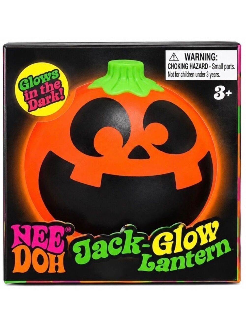 Authentic NeeDoh Jack-Glow Lantern Glow in the Dark Halloween Squishy Schylling